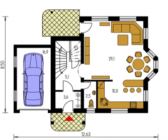 Floor plan of ground floor - KLASSIK 132